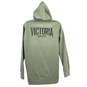 VICTORIA SPORT Women's XS Army Green Full Zipper Front Hoodie Sweatshirt